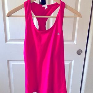 Champion racerback neon pink tank top